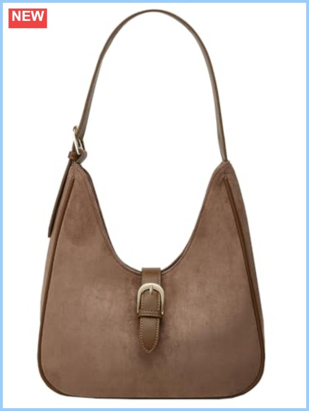 Faux Suede Shoulder Bag Retro Clutch Saddle Bag Small Tote Y2K Satchel Purse